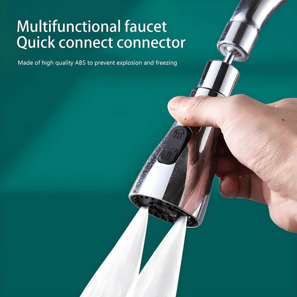 Stainless Steel 3-in-1 Kitchen Faucet | Aerate, Ring Shower & Power Spray