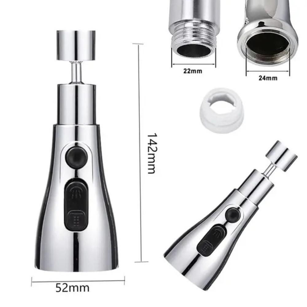 Stainless Steel 3-in-1 Kitchen Faucet | Aerate, Ring Shower & Power Spray