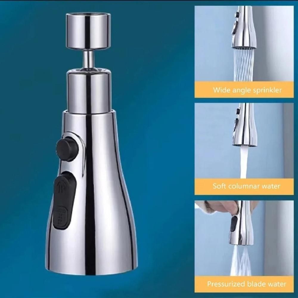 Stainless Steel 3-in-1 Kitchen Faucet | Aerate, Ring Shower & Power Spray
