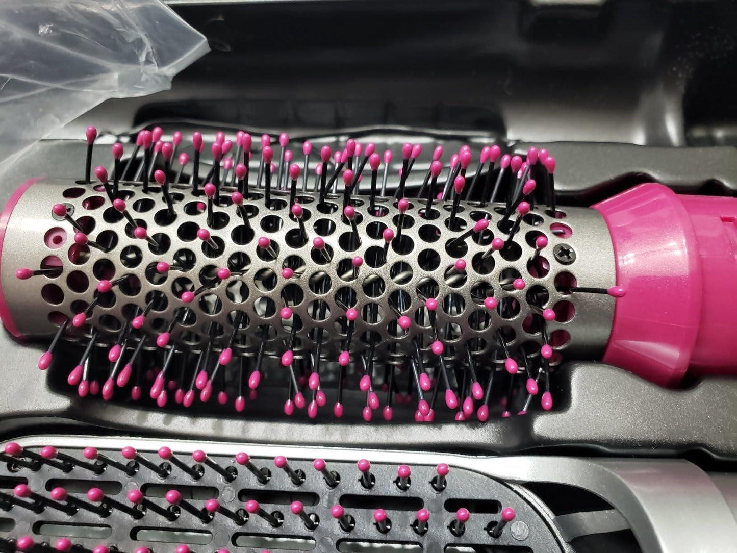 5 in 1 Styling Hot Air Brush with Negative Ion – Detachable and Interchangeable Bristles for Straightening, Curling, Drying, Combing, and Scalp Massage