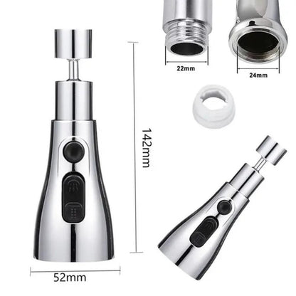 Stainless Steel 3-in-1 Kitchen Faucet | Aerate, Ring Shower & Power Spray